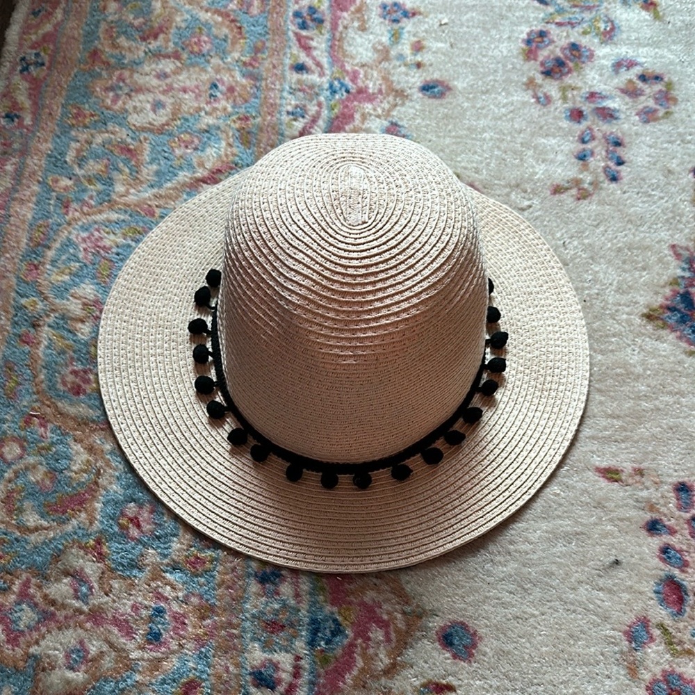 Sole Society Pom Pom Straw Panama Hat